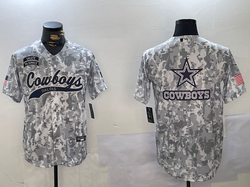 Men Dallas Cowboys Blank Nike Arctic Camo 2024 Salute to Service Limited NFL Jersey style 9